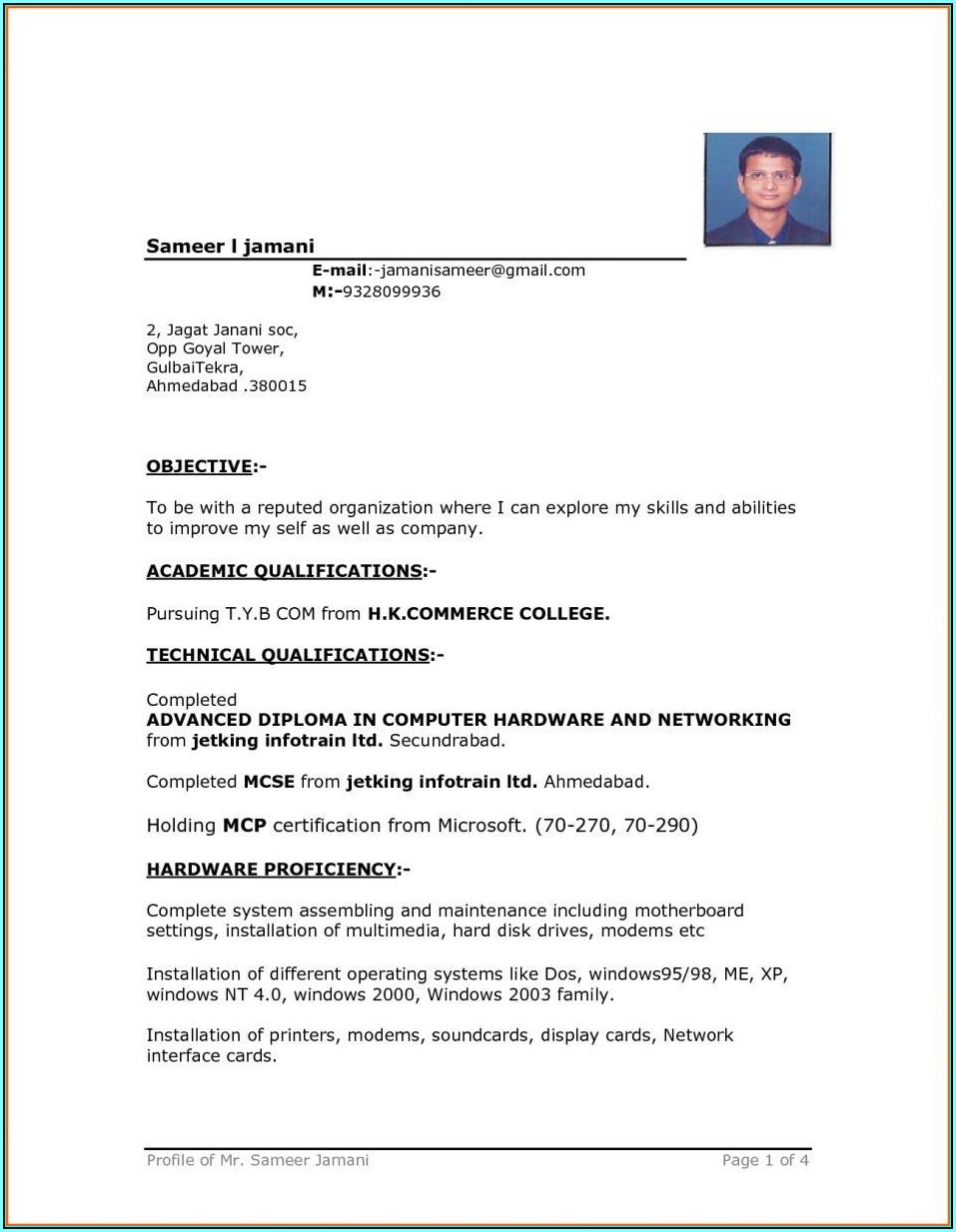 Ms Word Cv Templates Free Download