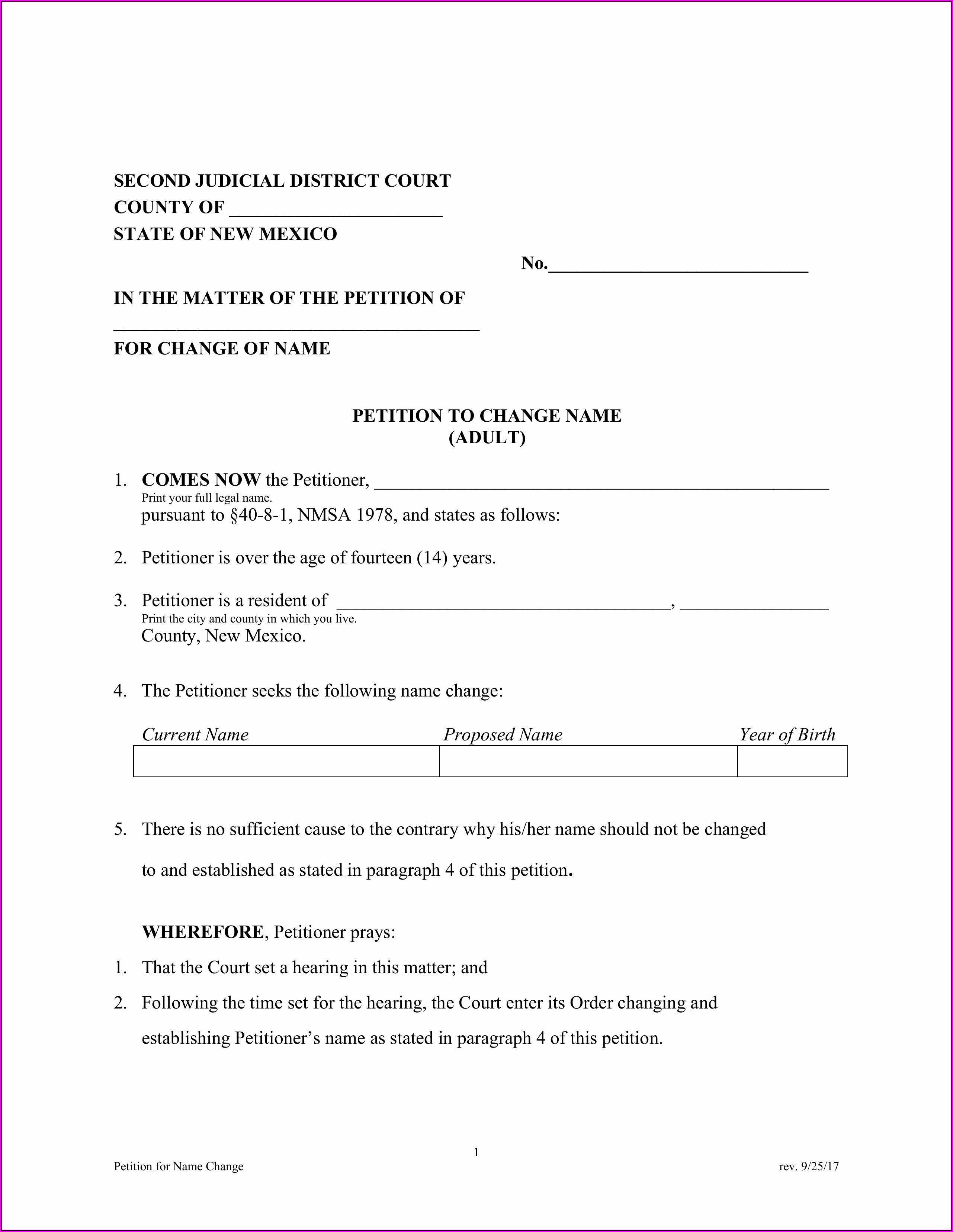New Mexico Legal Separation Paperwork