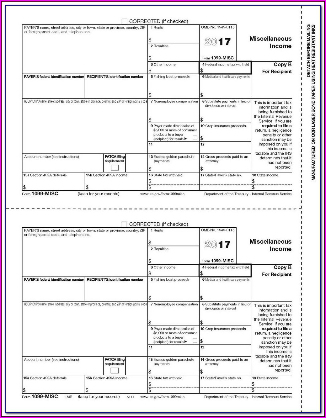 Order Blank 1099 Forms