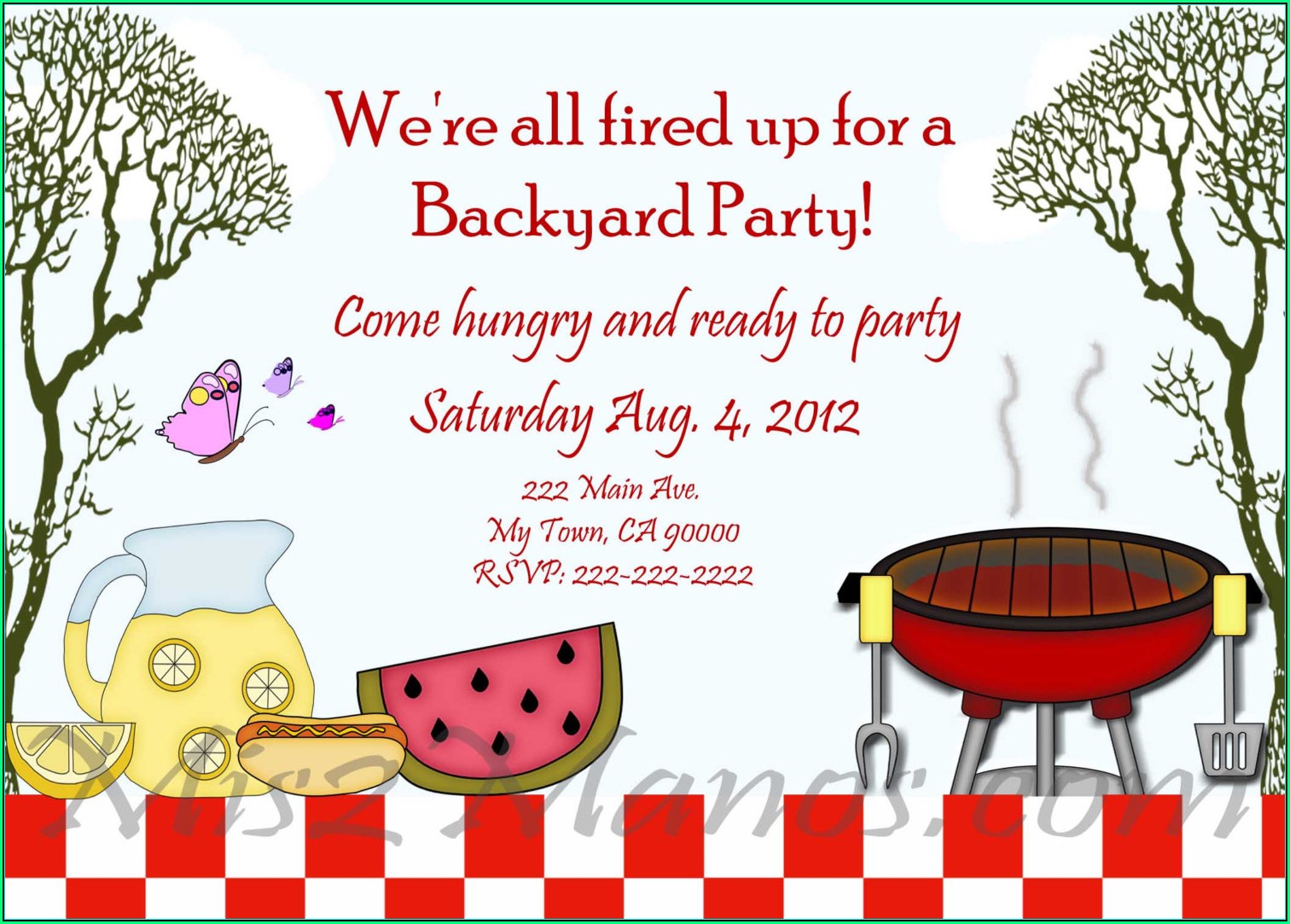 Party Invitation Template Free Word