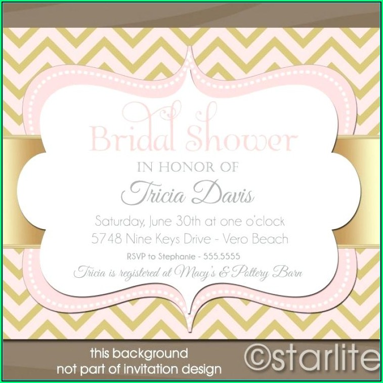 Pink And Gold Bridal Shower Invitation Templates
