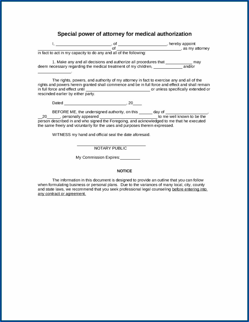 Power Of Attorney Blank Form Download