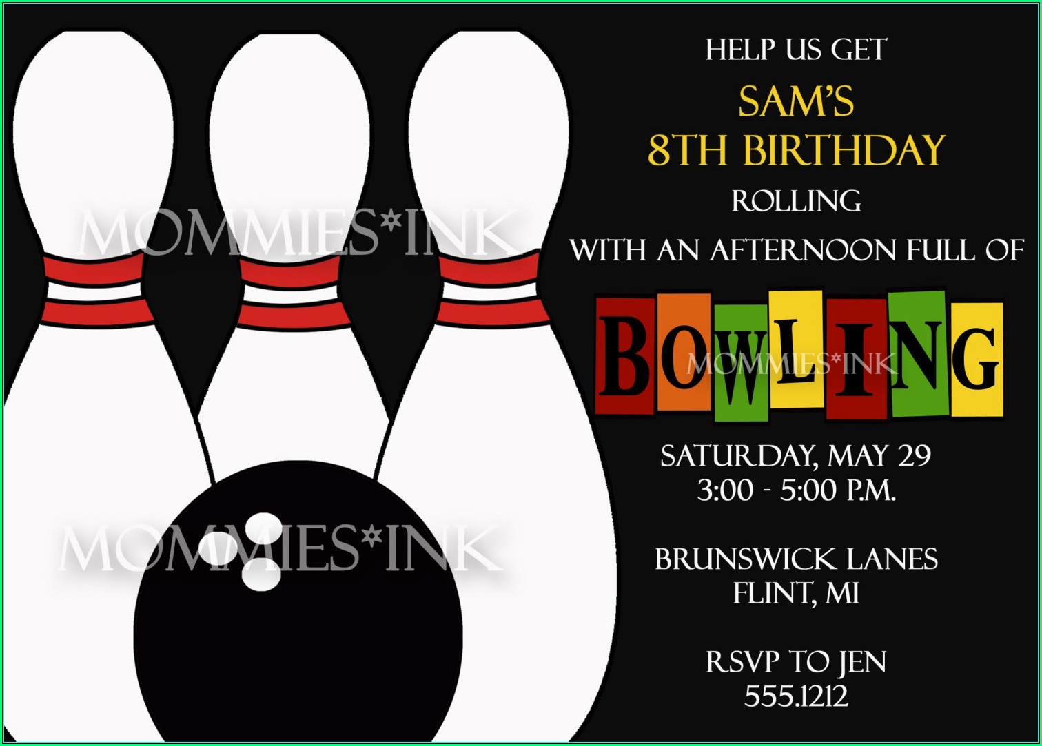 Printable Bowling Invitation Templates