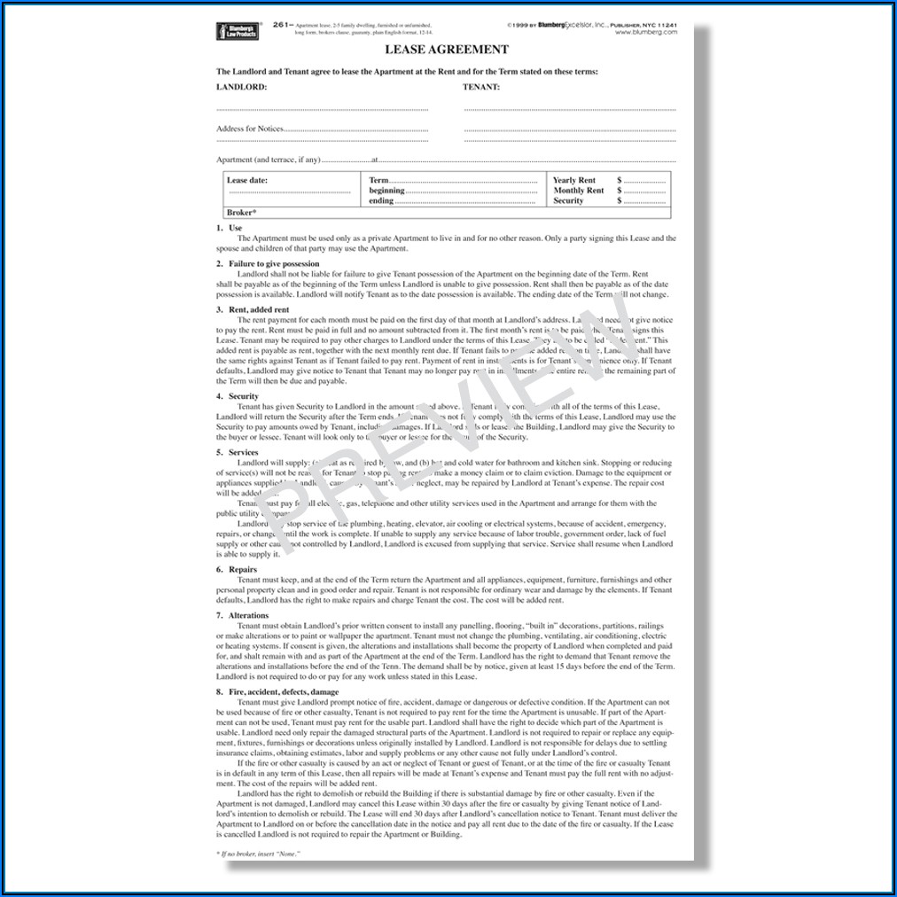 Rent Stabilized Lease Renewal Form