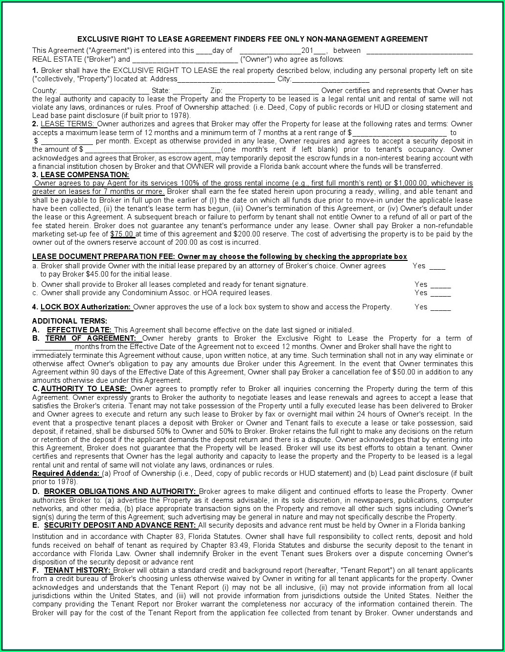 Rental Lease Agreement Template Free Download