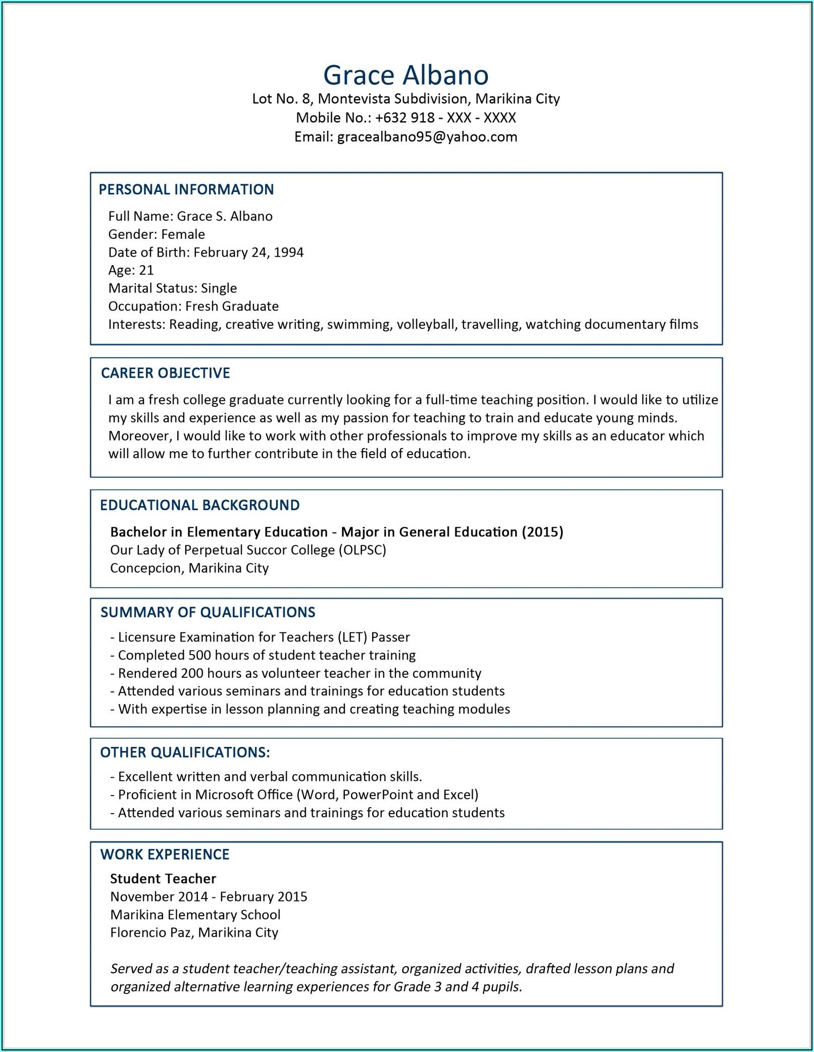 Resume Format Download In Ms Word For Accountant