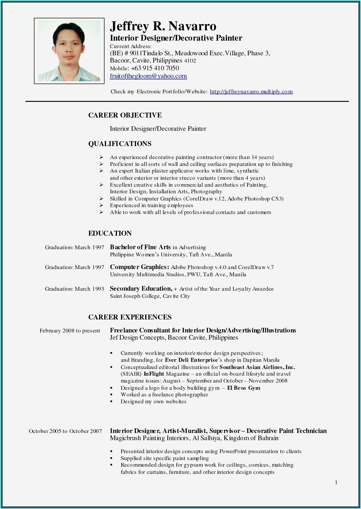 Resume Format For Nurses India