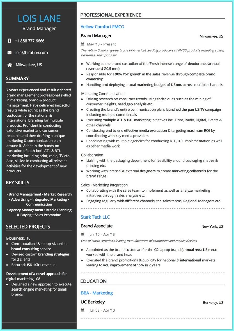 Resume Layout Examples 2019