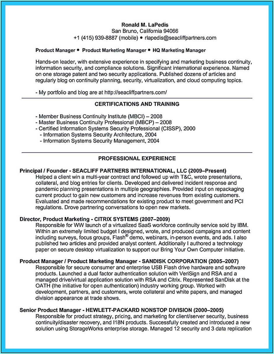 Resume Template Software Architect