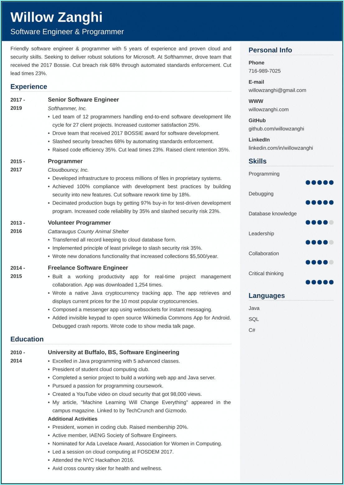 Resume Template Software Download
