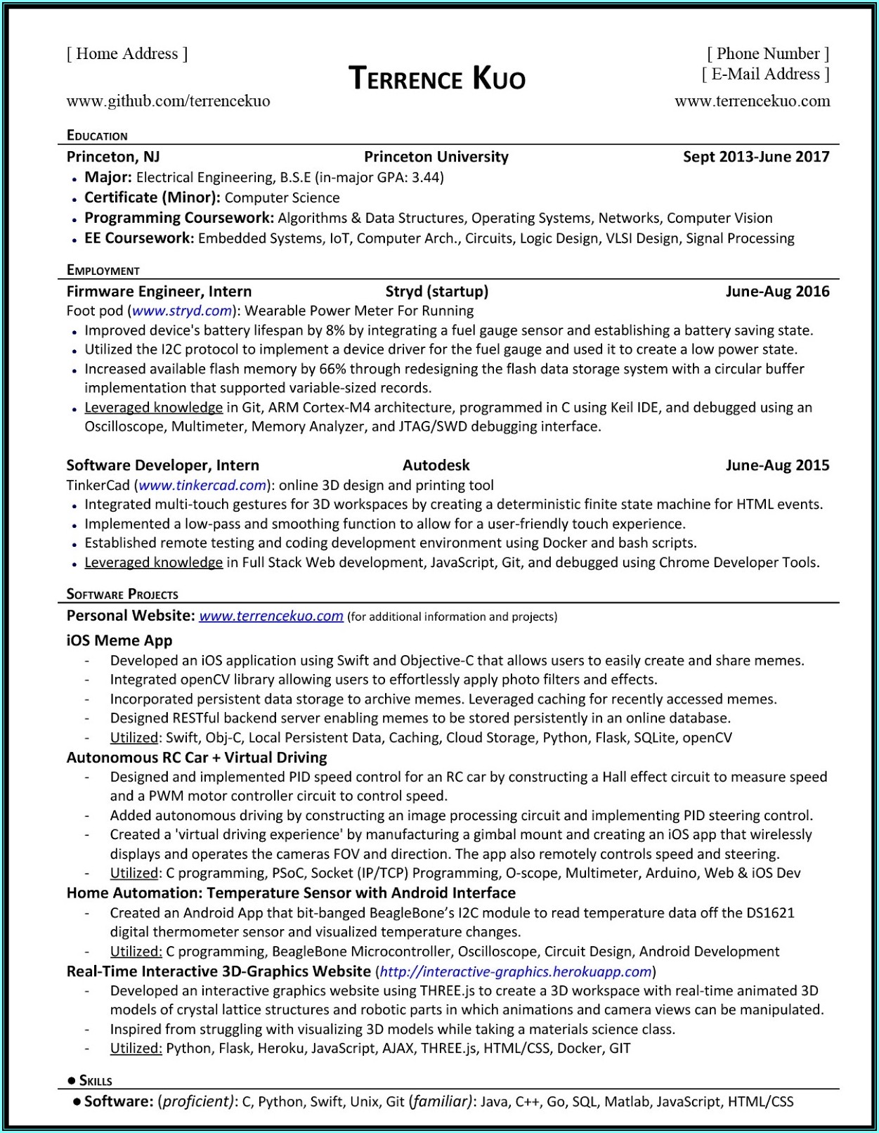 Resume Template Software