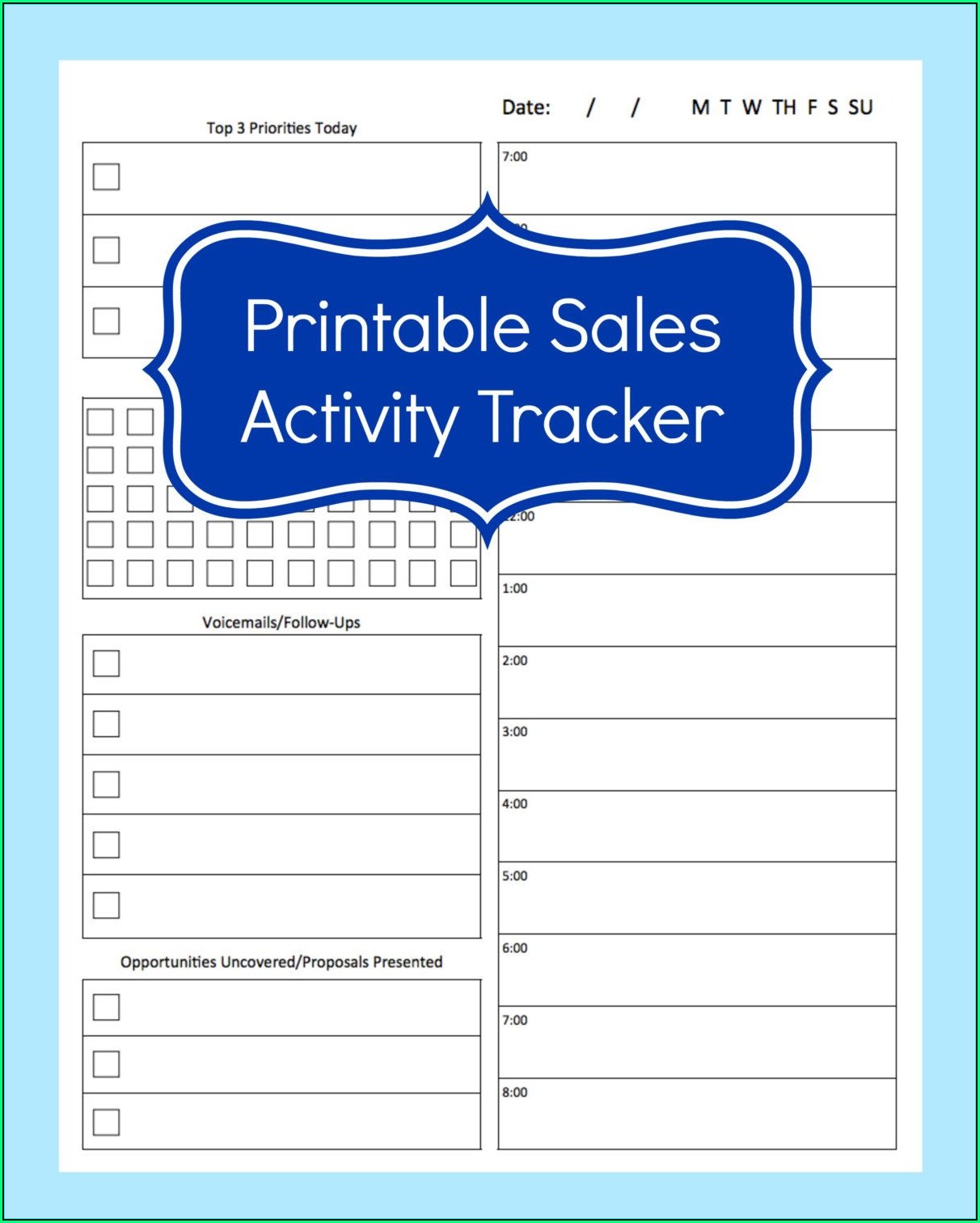 Sales Activity Tracking Template