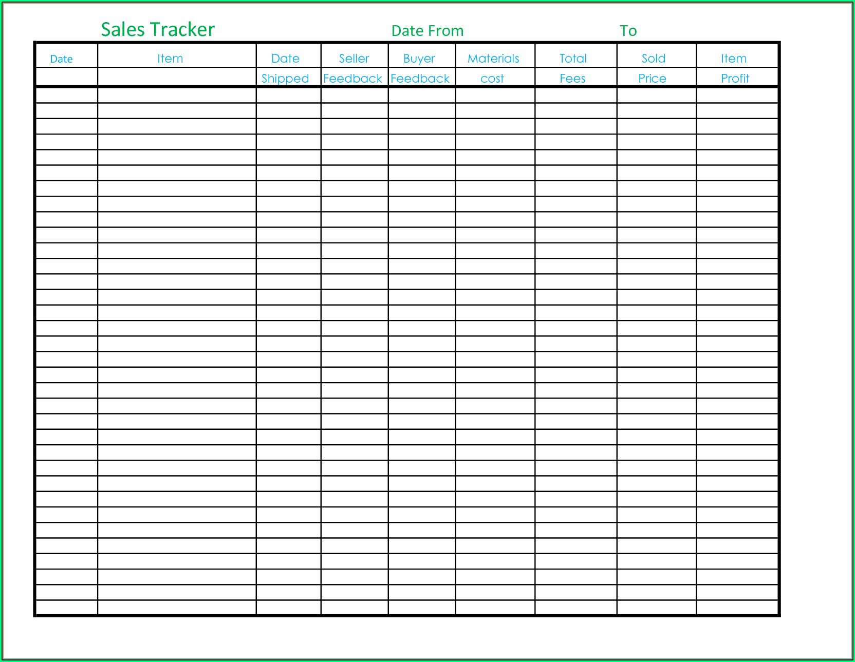 Sales Tracking Template Excel