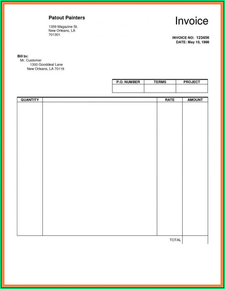 Invoice For Self Employed Template