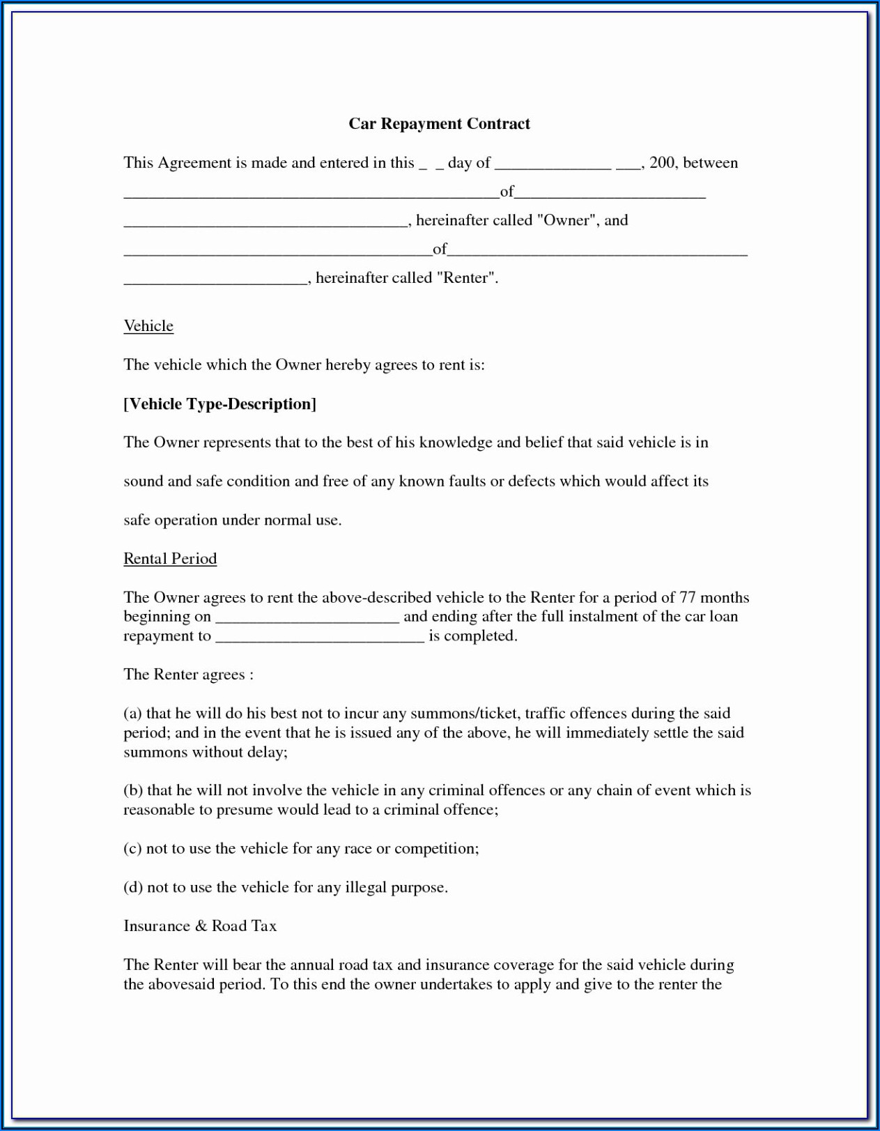Simple Investment Agreement Form