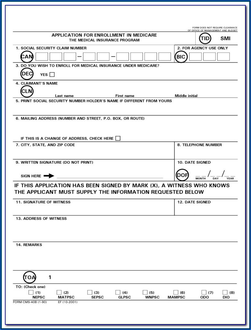 Social Security Medicare Part B Forms