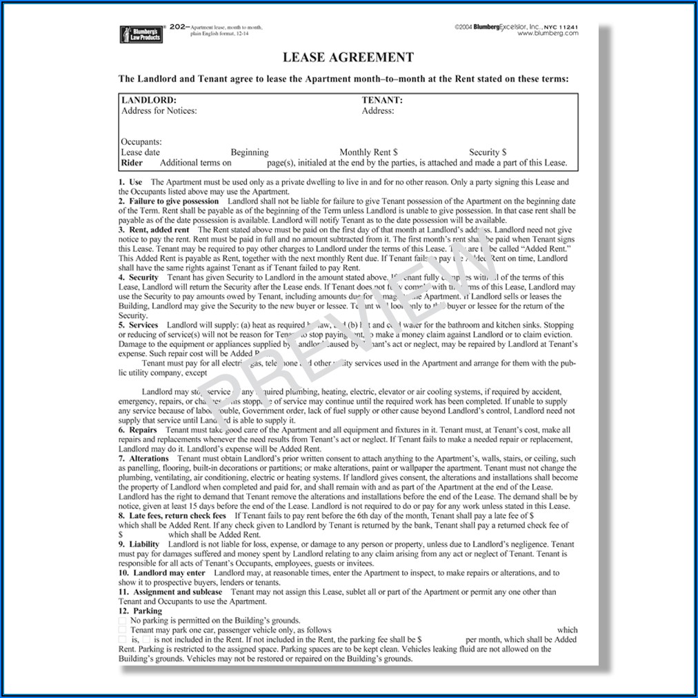 Standard Form Of Store Lease The Real Estate Board Of New York Inc