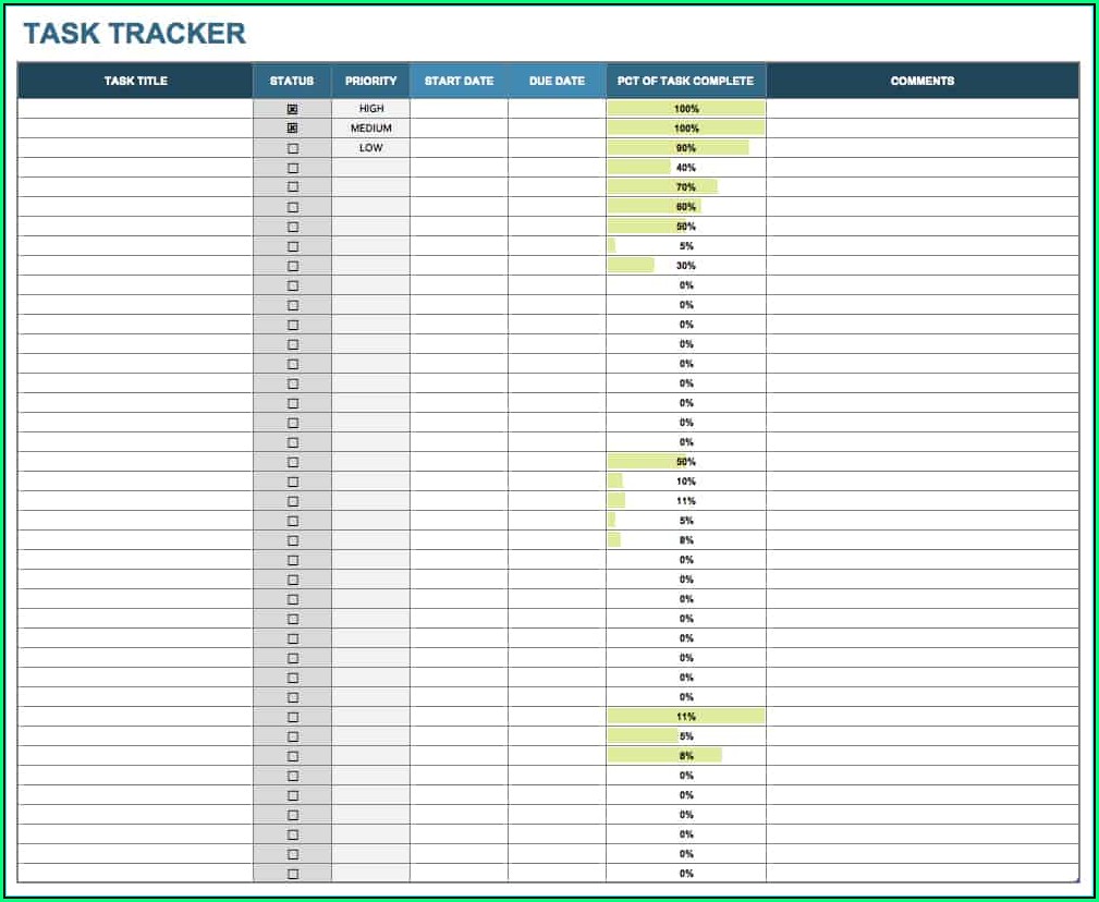 Task Manager Excel Template