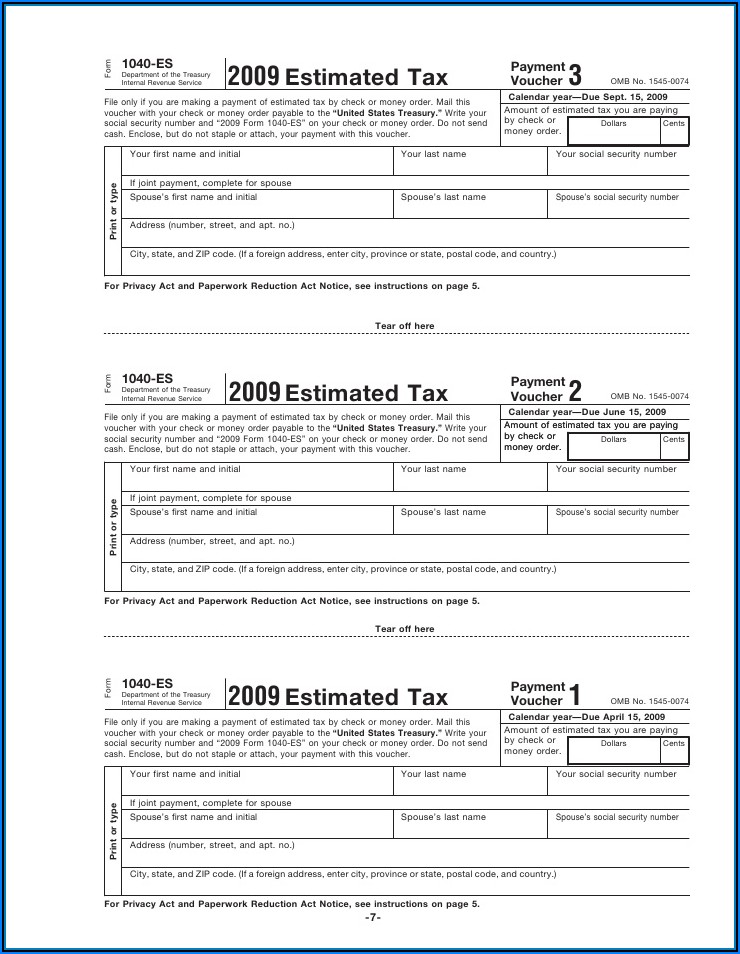 Tax Form 1040 Es