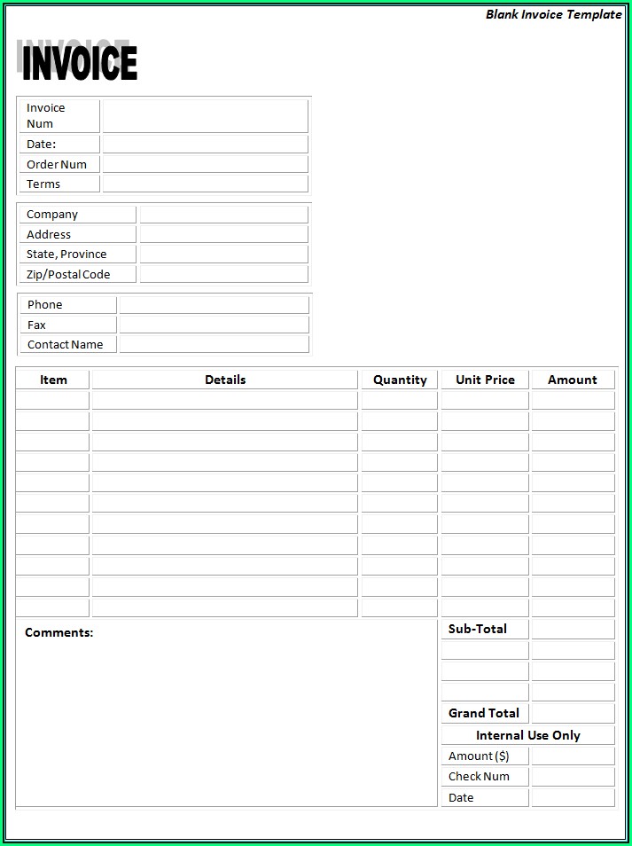 Templates For Invoices Free