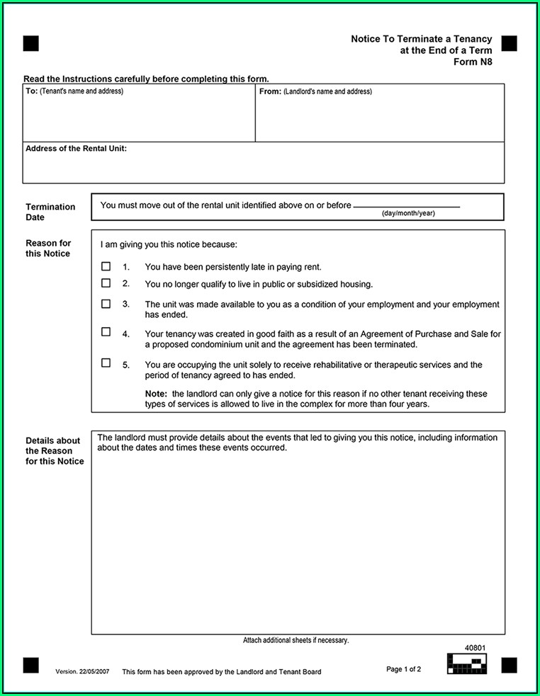 Termination Of Lease Agreement Form