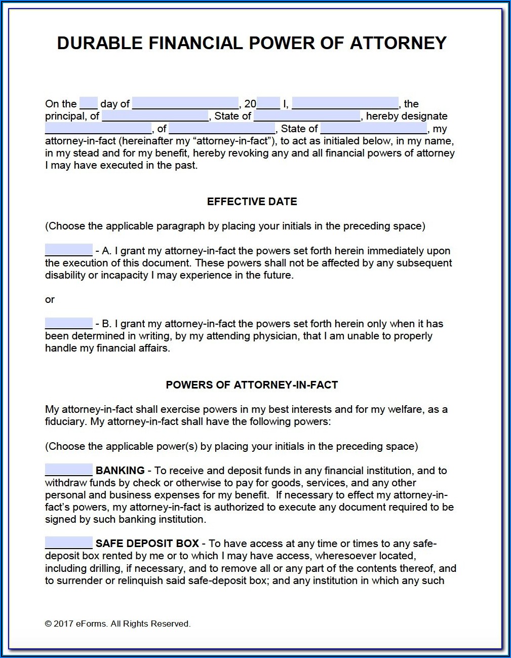 Texas Free Printable Durable Power Of Attorney Form