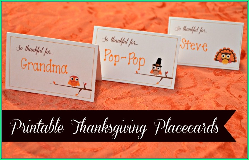 Thanksgiving Place Cards Template Word