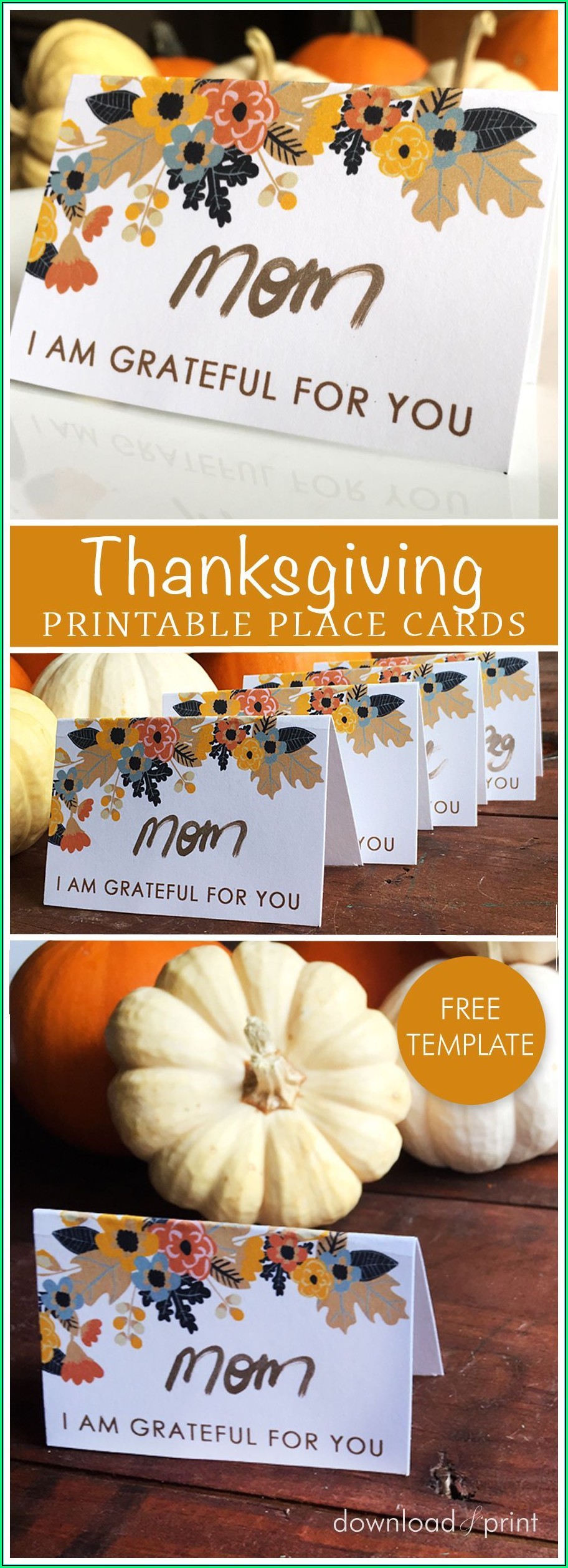 Thanksgiving Table Place Card Template