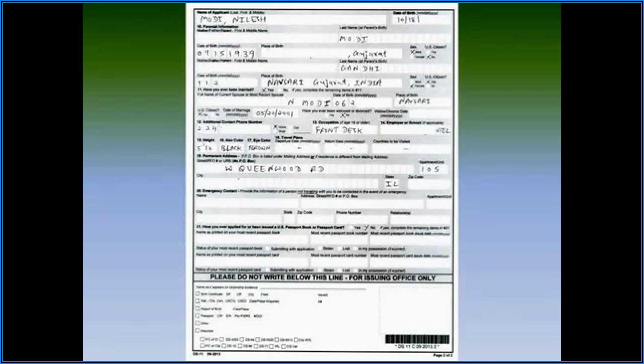 United States Passport Renewal Application Forms