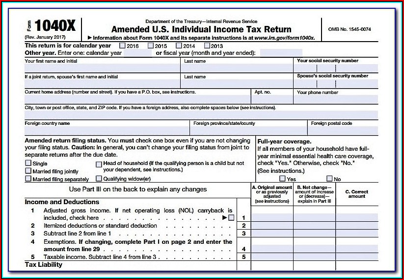 1040x Free Fillable Forms 2017