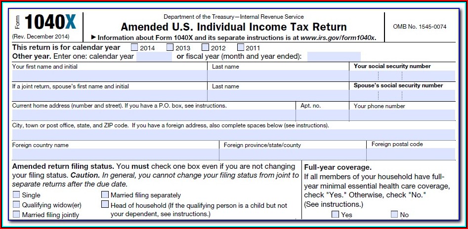 1040x Tax Form Online