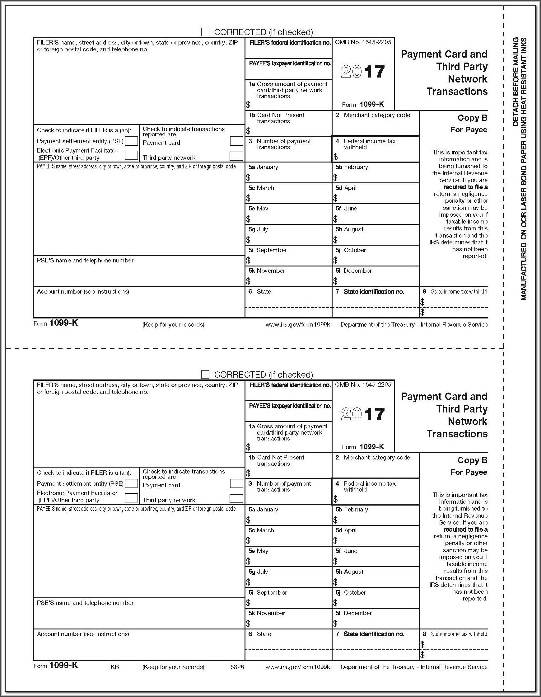 1099 Misc 2017 Fillable Form Free