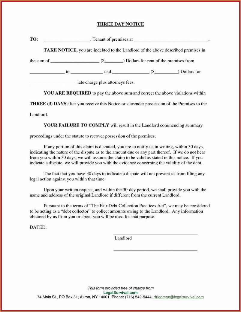30 Day Notice Of Eviction Template
