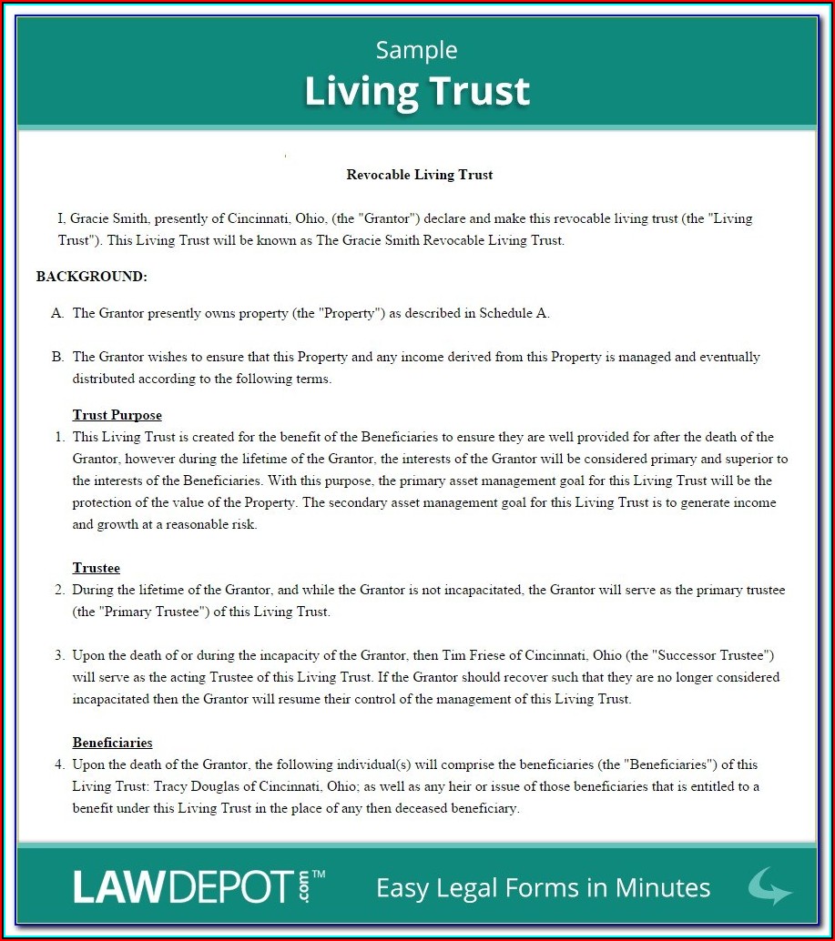 Aarp Living Trust Forms
