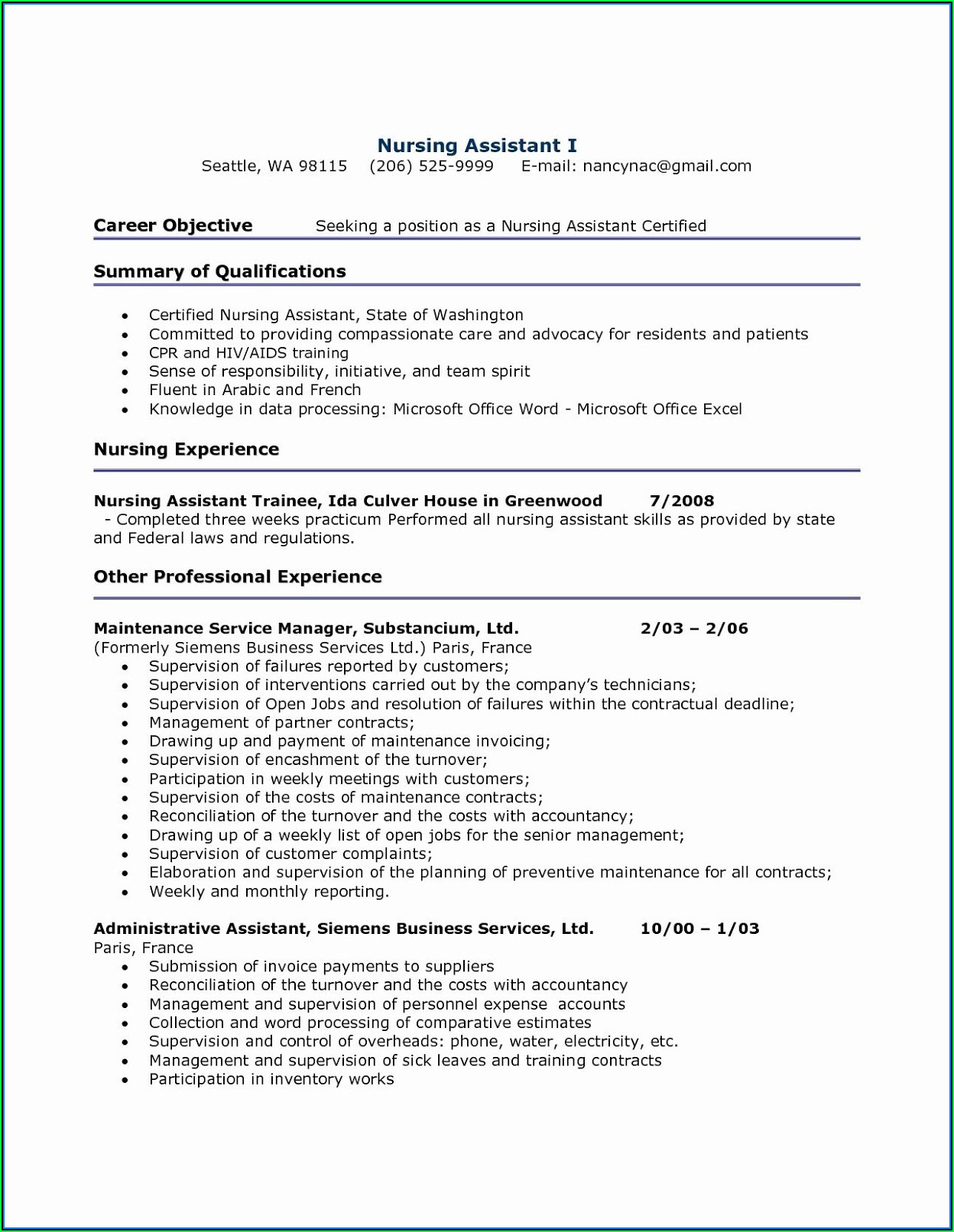 Absolutely Free Resume