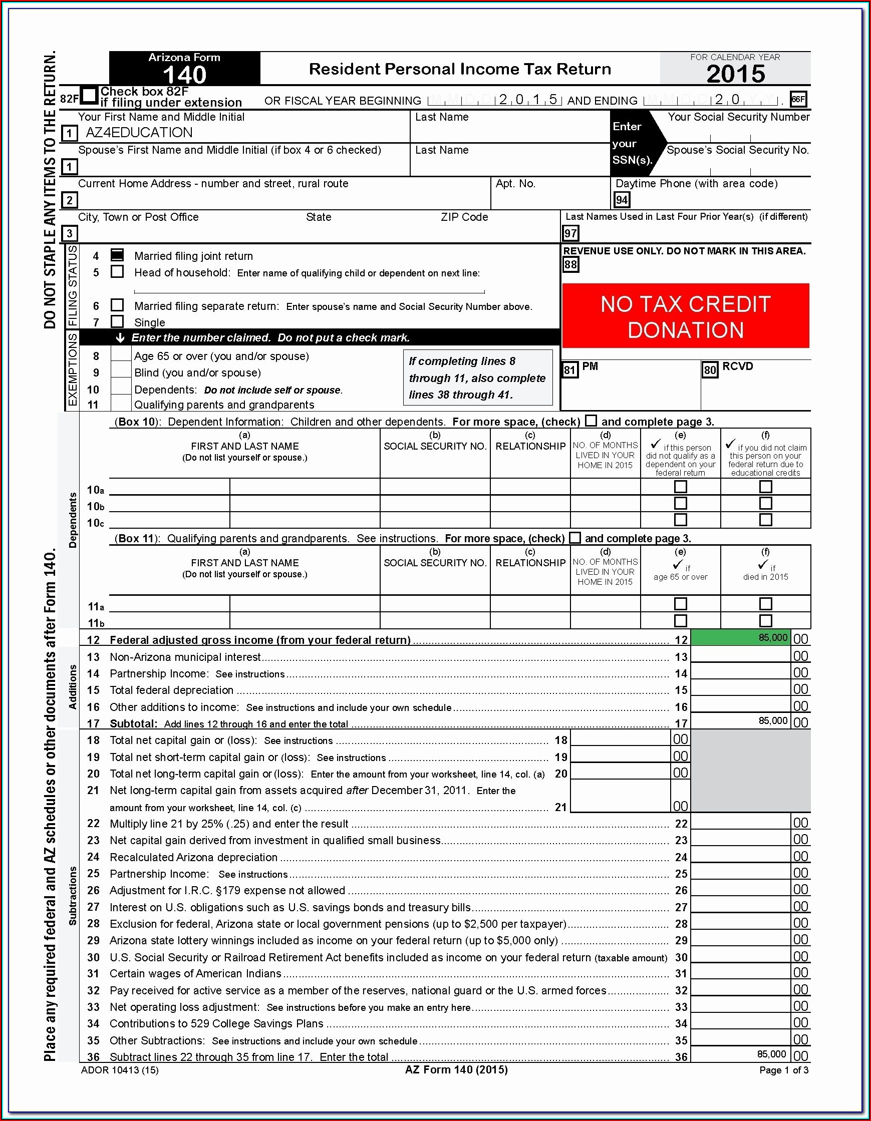 Arizona Llc Tax Forms