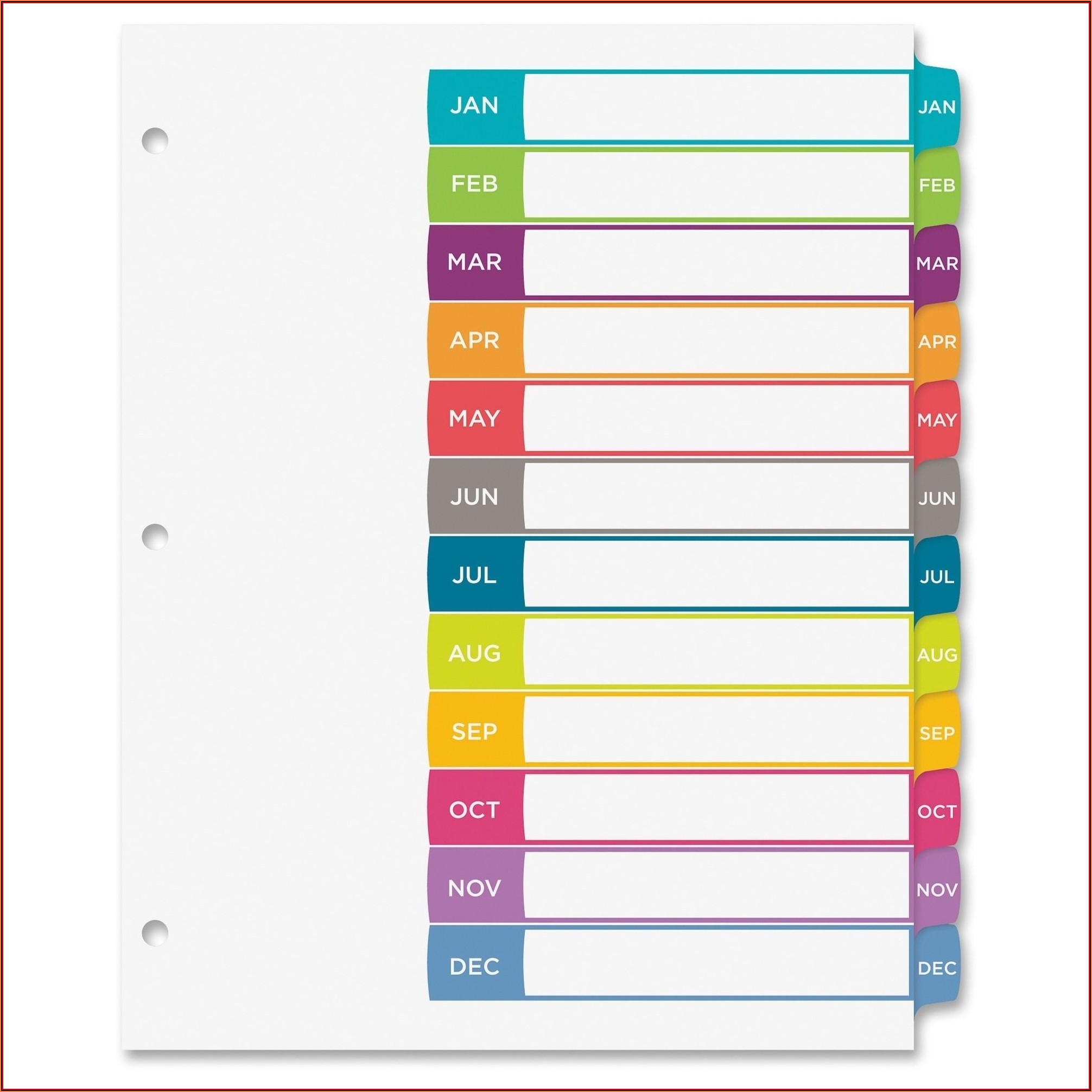 Avery Ready Index Template 31 Tab
