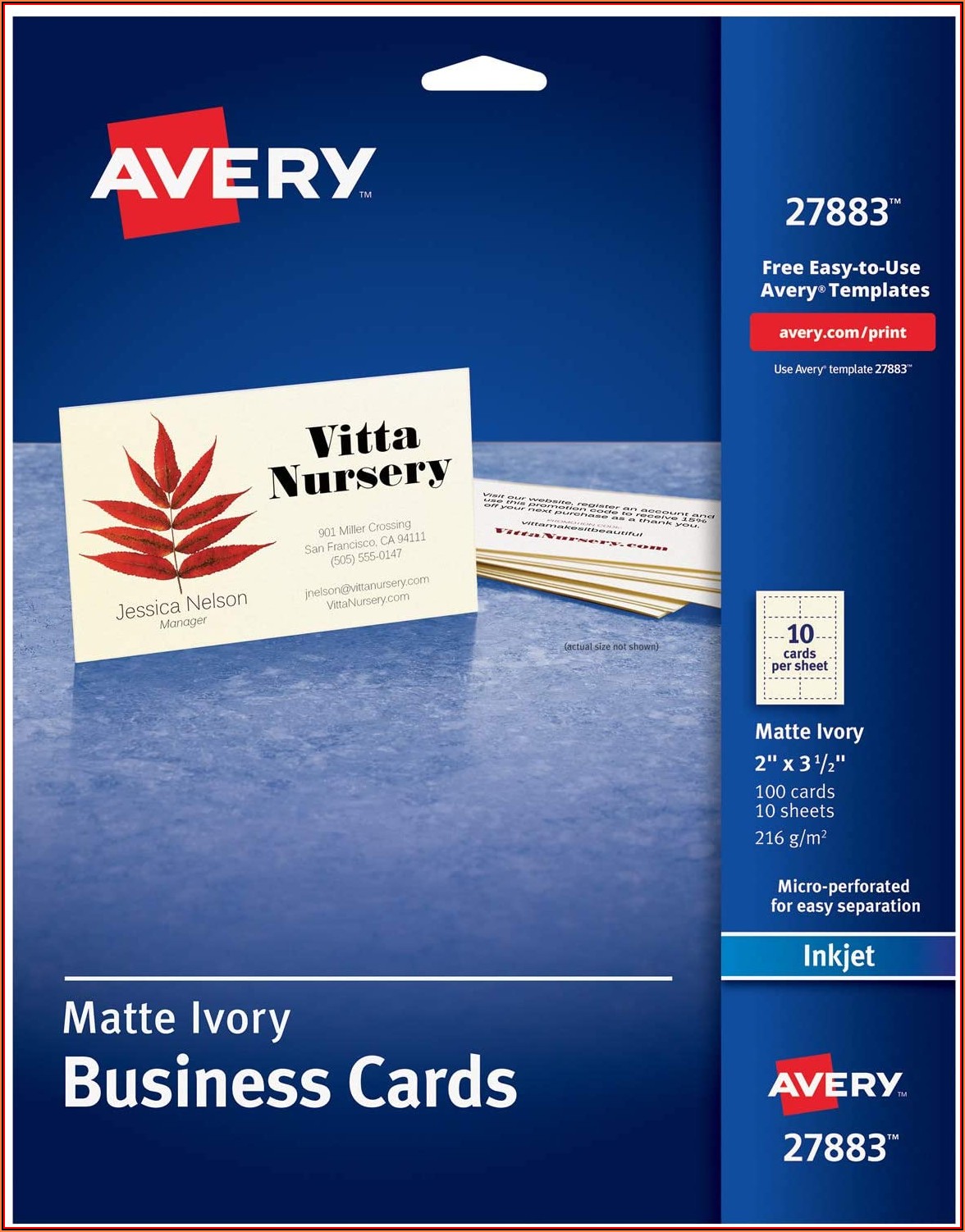 Avery Templates 8876 Business Cards