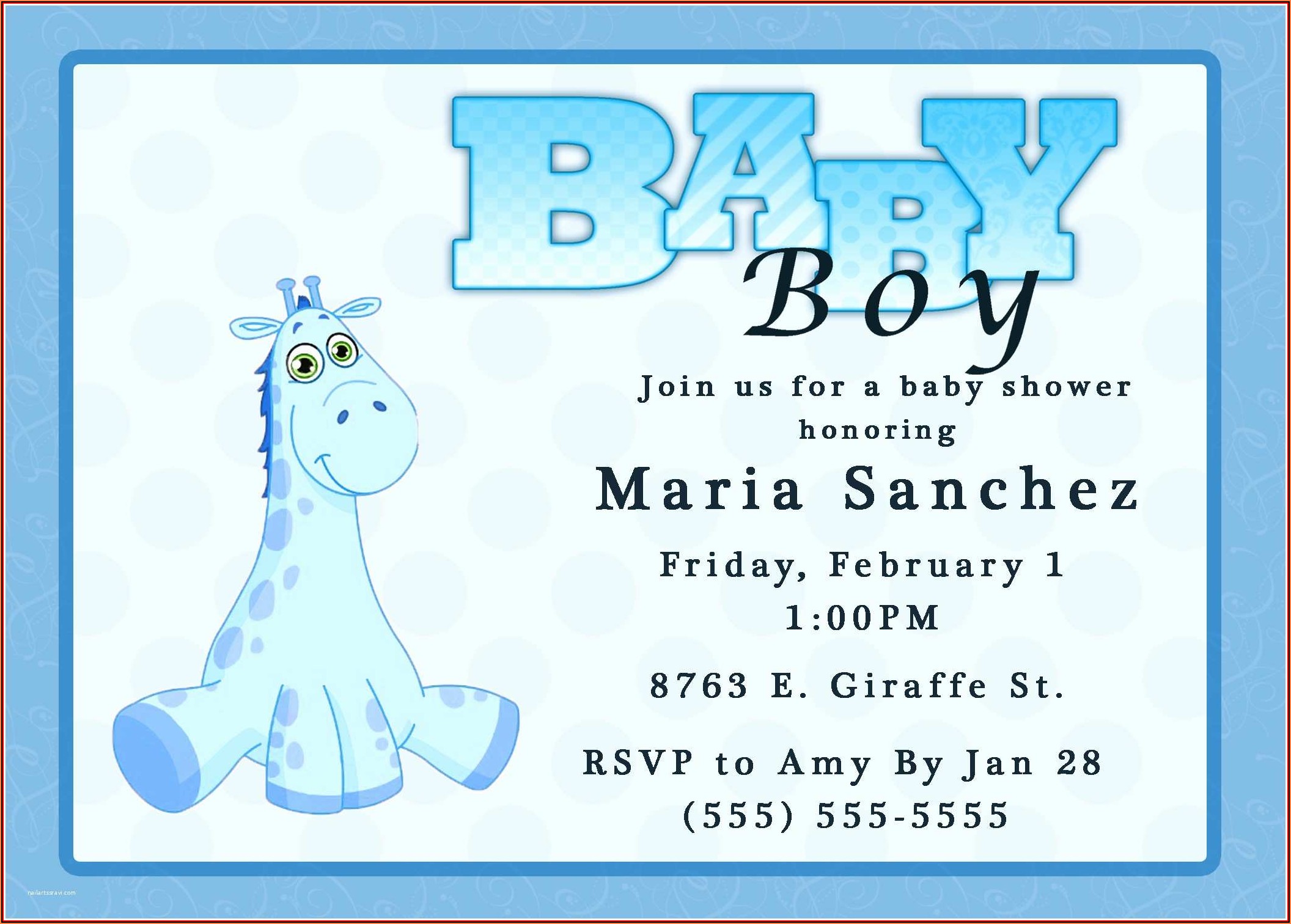 Baby Shower Invitation Cards Templates Free Download