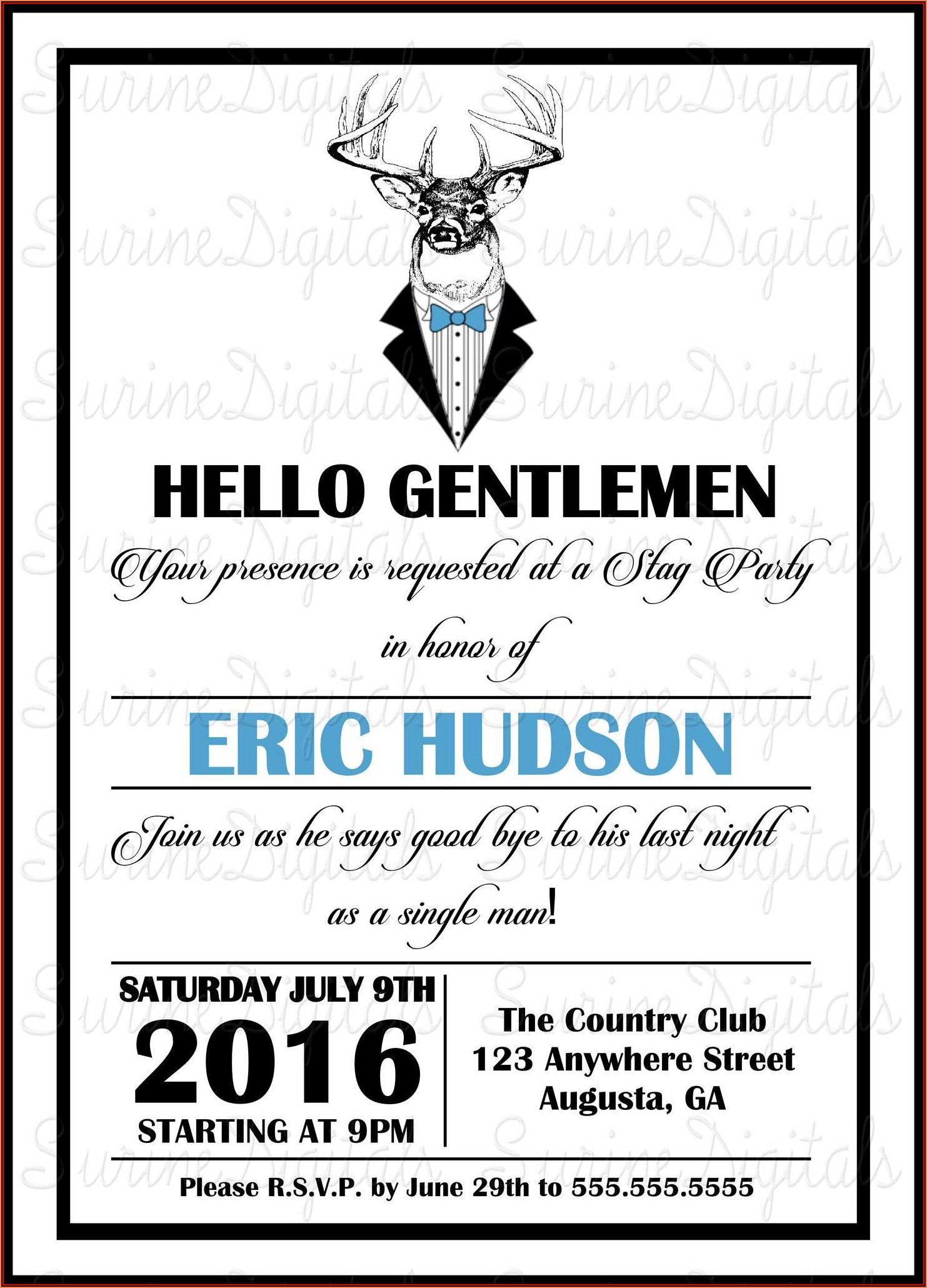 Bachelor Party Invitation Format