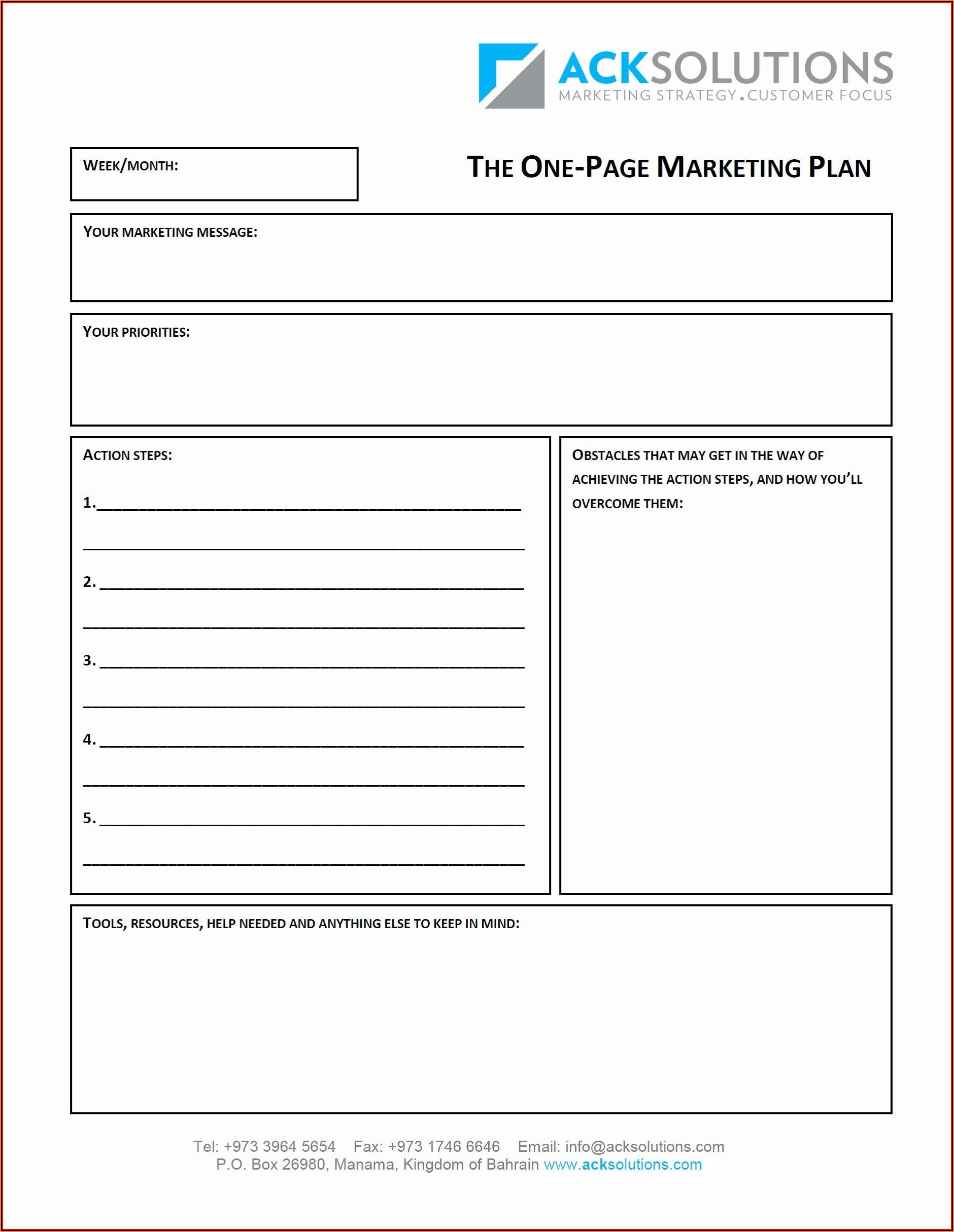 Blank Business Plan Template Pdf