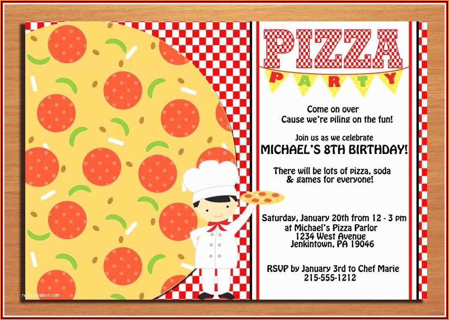 Blank Pizza Party Invitation Template