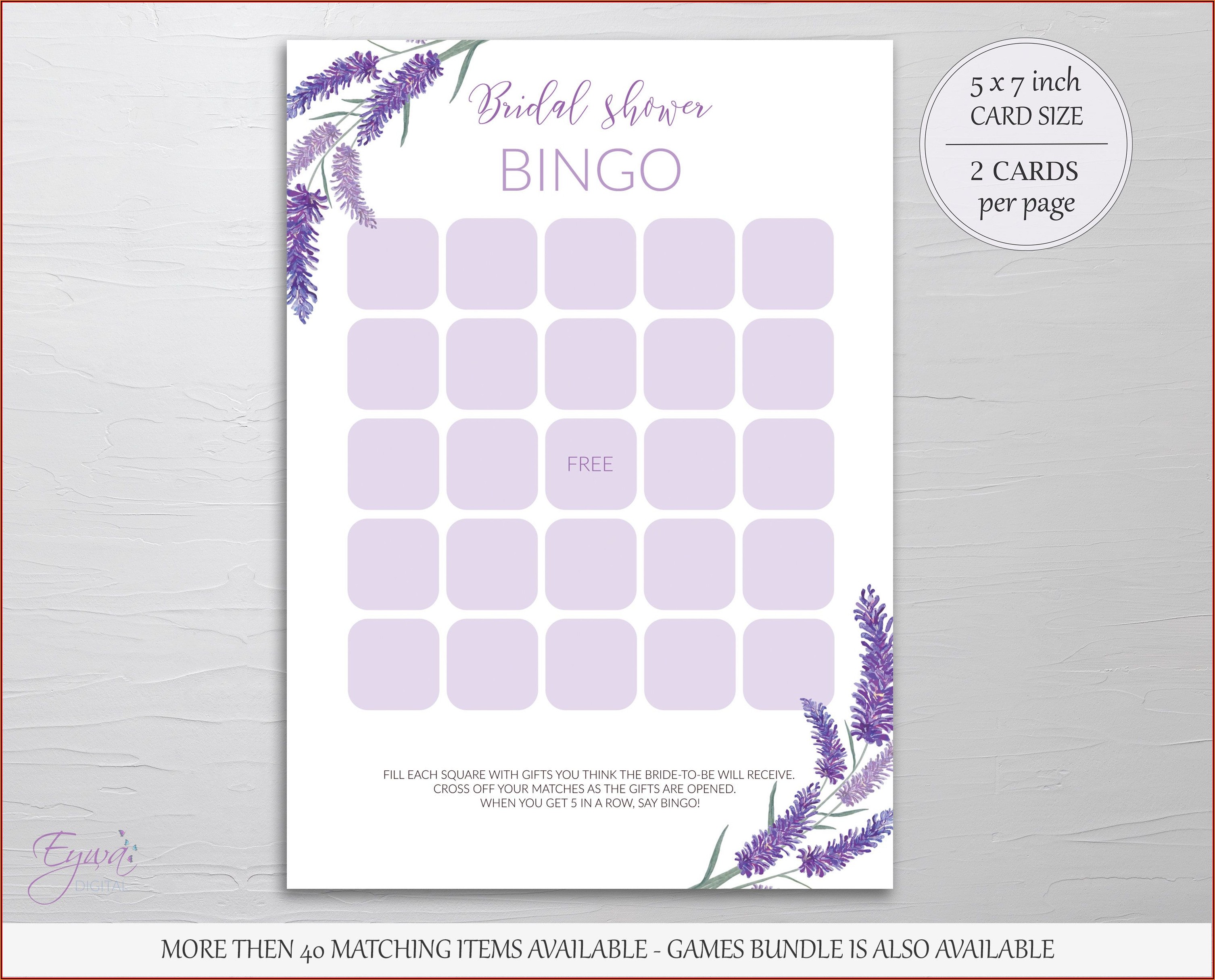 Bridal Shower Bingo Cards Printable Free