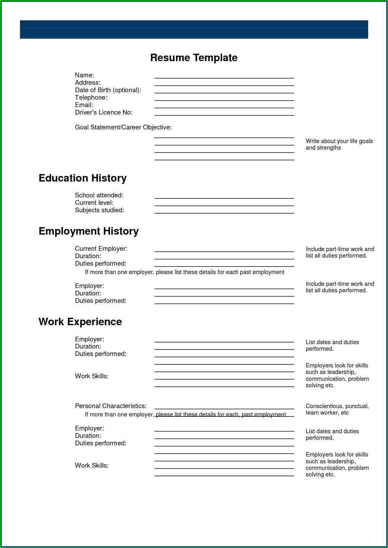 Build A Free Printable Resume Online