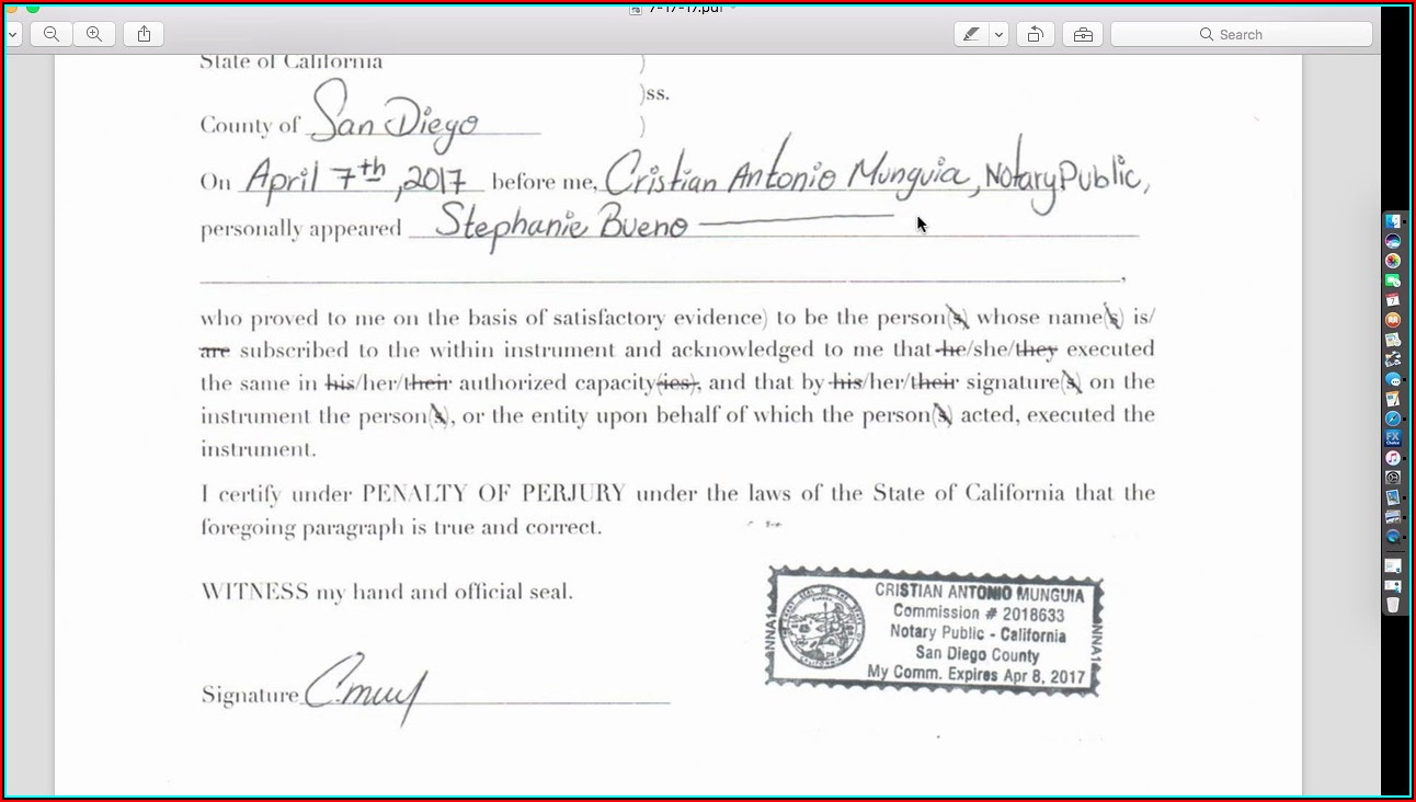 California Notary Acknowledgment 2018