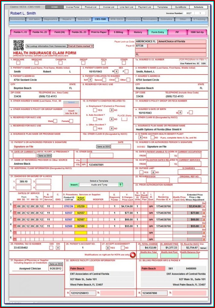 Cms 1500 Form Template Download Free