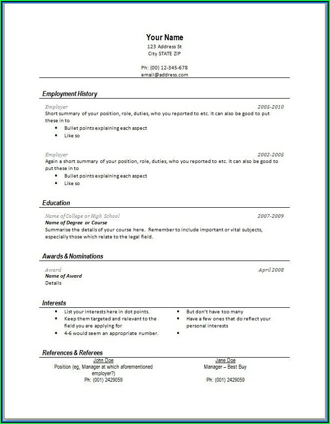 Create A Quick Resume For Free
