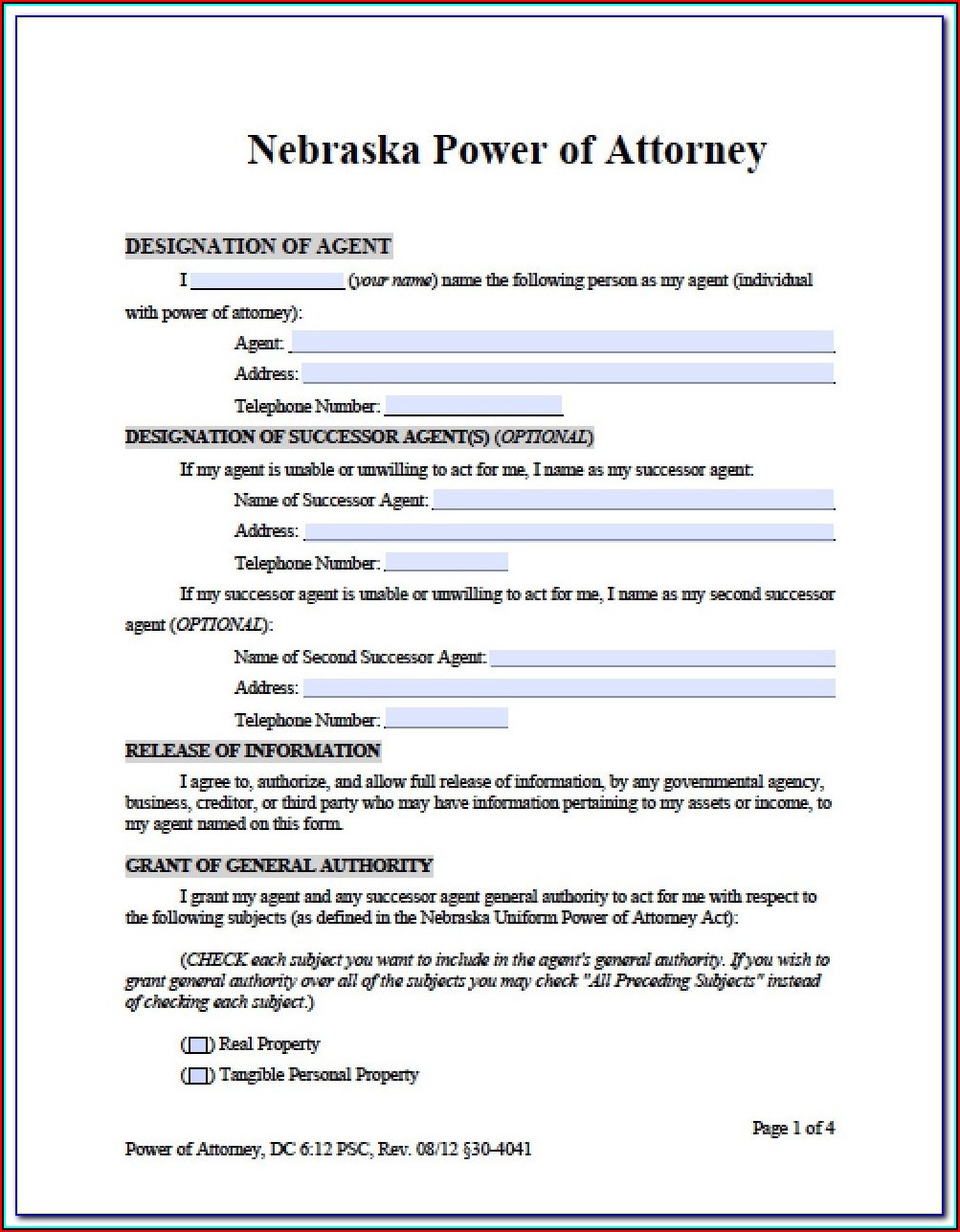 Durable Financial Power Of Attorney Form California