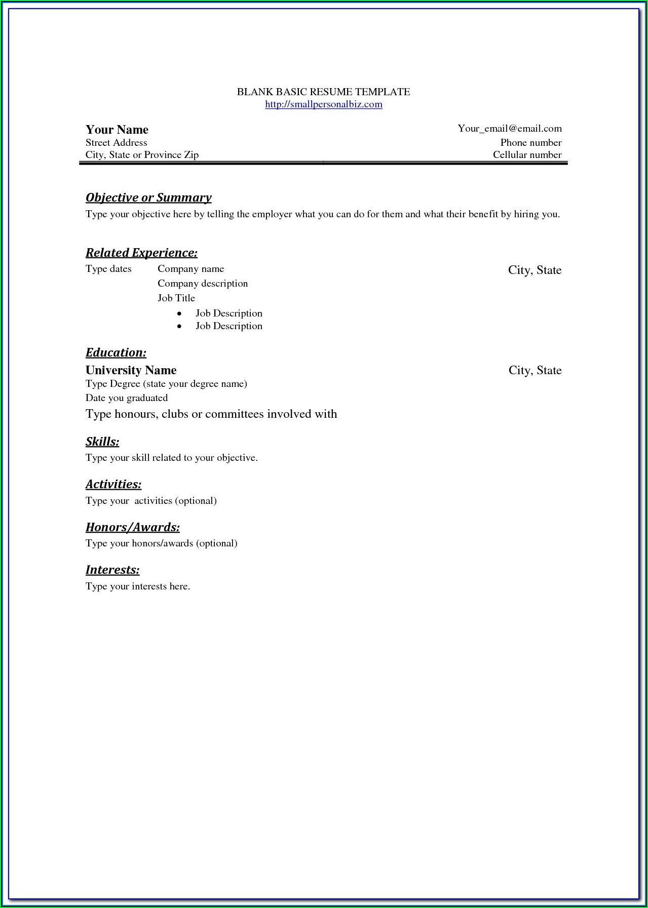 Easy To Use Resume Templates Free