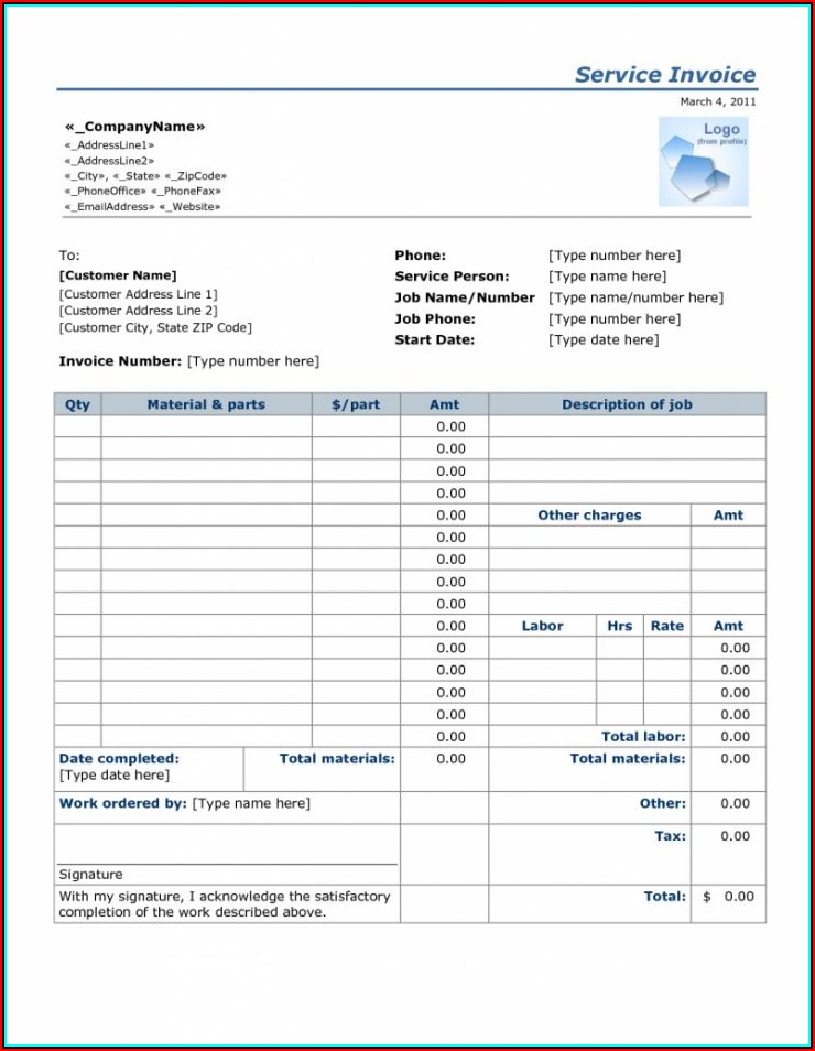 Electrical Invoice Sample